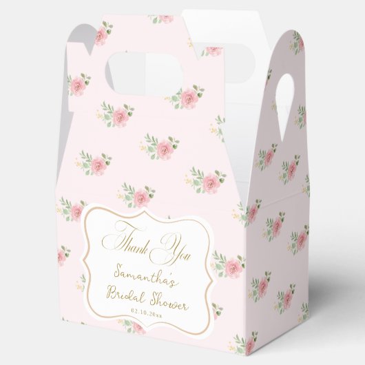 Roze Bloemige Theepartij voor de Bruid Bedankdoosjes (Geopend)