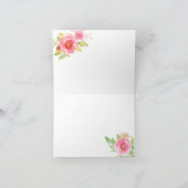 Roze bloemige trouw bruids dank je kaarten 3605 (Binnen)