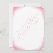 Roze bloemige trouw- dankkaart op wit bedankkaart (Achterkant)