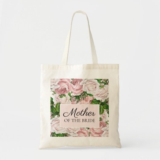 Roze Bloemige Trouw Moeder van de Bruid Tote Bag (Voorkant)