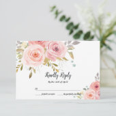Roze Bloemige Trouw RSVP Kaart (Staand voorkant)