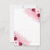 Roze bloemige trouw-RSVP kaart | Romantisch (Achterkant)