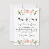 roze bloemige trouwfeest bedankkaartjes bedankkaart (Voorkant)