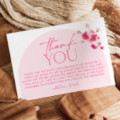 Roze Bloemige Trouwfeest Dank Je Kaart