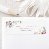 Roze Bloemige Trouwfeest Retouradres Etiket (Insitu)