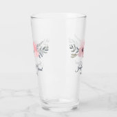 Roze Bloemige Trouwherinnering Glas (Links)