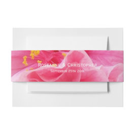 Roze Bloemige Trouwontwerp Uitnodigingen Wikkel