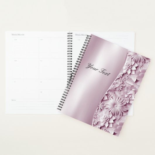 Roze Bloemige Trouwplanner Planner (Display)