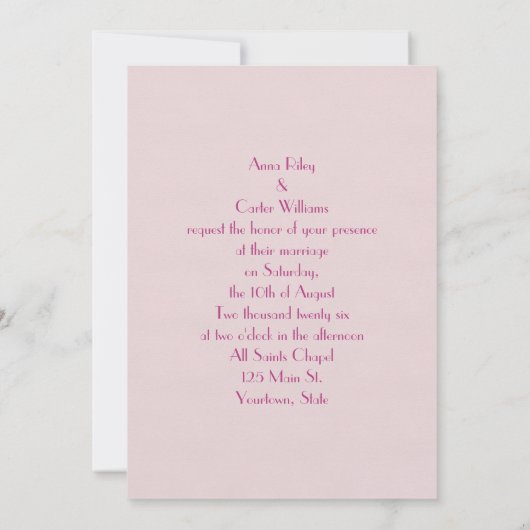 roze bloemige trouwrand met gouden rand kaart (Achterkant)