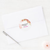 Roze bloemige trouwsticker ronde sticker (Envelop)