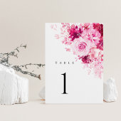 Roze Bloemige Trouwtafel Nummers