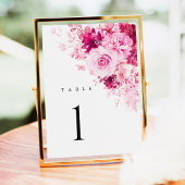 Roze Bloemige Trouwtafel Nummers