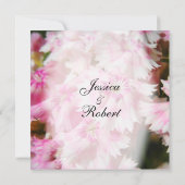 Roze bloemige trouwuitnodigingen kaart (Achterkant)