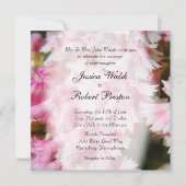 Roze bloemige trouwuitnodigingen kaart (Voorkant)