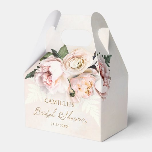 Roze bloemige tuin bruidsfeest cadeau dozen bedankdoosjes (Achterkant)