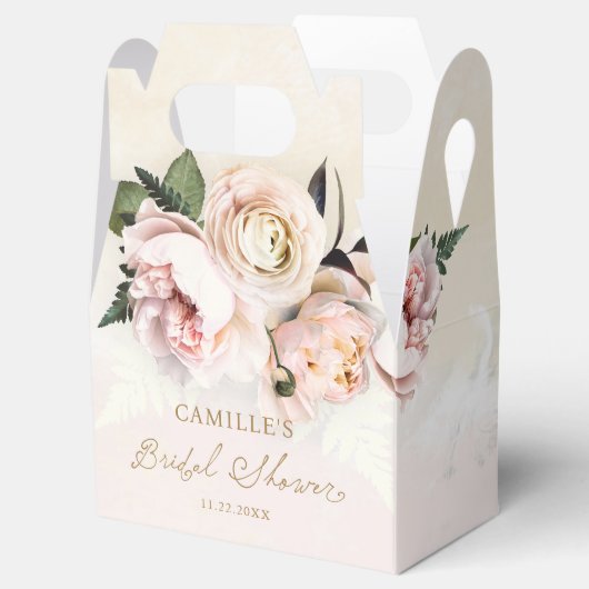 Roze bloemige tuin bruidsfeest cadeau dozen bedankdoosjes (Geopend)