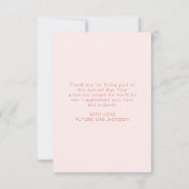 Roze bloemige tuinvruchten Bruidsfeest Bedankkaart (Achterkant)