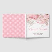 Roze Bloemige Twist Bruidsfeest Gastenboek (Volledig)