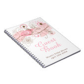Roze Bloemige Twist Bruiloftsfeest Notitieboek (Rechterzijde)