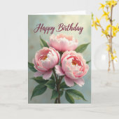 Roze bloemige verjaardagskaart kaart (Gele Bloem)