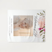 Roze Bloemige Viering van het Leven Funeral Herden Wandkleed (Voorkant (horizontaal))