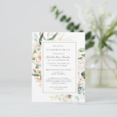 Roze bloemige viering van levens rouwkaart briefkaart (Staand voorkant)