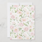 Roze bloemige vintage bruidsdouche  kaart (Achterkant)