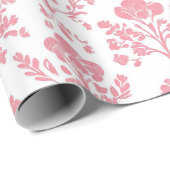 Roze Bloemige Vintage Cadeaupapier (Rol Hoek)