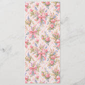 Roze Bloemige Vintage Elegante Trouw Menu (Achterkant)