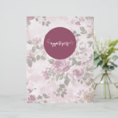 Roze Bloemige Vintage Recepten Binder Scheidingspa (Staand voorkant)