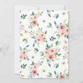Roze bloemige virtuele babyshower uitnodiging (Achterkant)