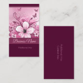 Roze Bloemige Visitekaartje 2 (Voorkant / Achterkant)