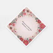 Roze bloemige vrijgezellenfeest servet (Hoek)