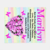 ROZE BLOEMIGE VRUCHTEN VAN DE SPIRIT CUSTOM DEKEN (Voorkant (Horizontaal))