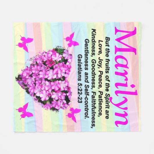 ROZE BLOEMIGE VRUCHTEN VAN DE SPIRIT CUSTOM DEKEN (Voorkant (Horizontaal))