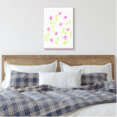 Roze bloemige wandkunst Verschillende grootte opti Canvas Afdruk (Insitu (Slaapkamer))