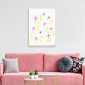 Roze bloemige wandkunst Verschillende grootte opti Canvas Afdruk (Insitu (Woonkamer))