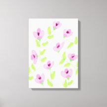 Roze bloemige wandkunst Verschillende grootte opti