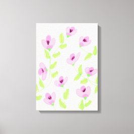 Roze bloemige wandkunst Verschillende grootte opti Canvas Afdruk