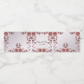 Roze Bloemige Waterfles Label Etiket (Enkel label)