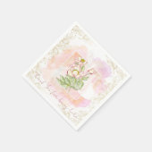 Roze Bloemige Waterverf Boho Servet (Hoek)