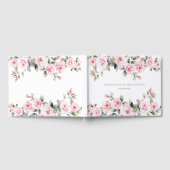 Roze Bloemige Waterverf Bruiloft Gastenboek (Volledig)