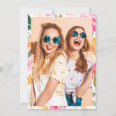 Roze bloemige waterverf krans script Sweet 16 Kaart (Achterkant)