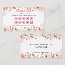 Roze Bloemige Waterverf Loyalty Ponskaart