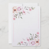 Roze Bloemige Waterverf Modern Bedankkaart (Achterkant)