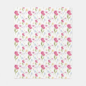 Roze Bloemige Waterverf Wilde Bloem Fleece Deken (Voorkant)