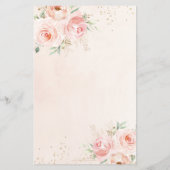 Roze Bloemige Wensen voor Baby Shower Spel (Achterkant)