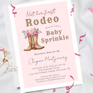 Roze Bloemige Western Cowgirl Baby Sprinkle Kaart