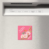 Roze Bloemige Whimsy Bruiloft Save the Date Magneet (Insitu (Vaatwasser))