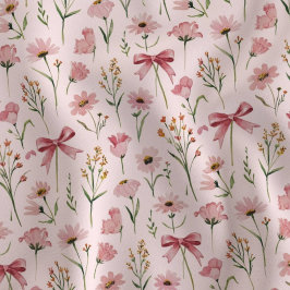 Roze bloemige wilde bloem linten stof